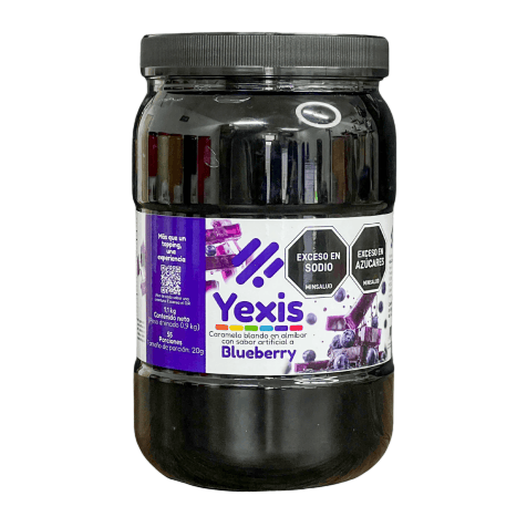 Tarro Yexis Blueberry 1100g — jellys para bubble tea, fondo blanco